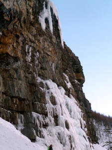 notre objectif initial, on voit bien les 10m de glace qu'il manque...